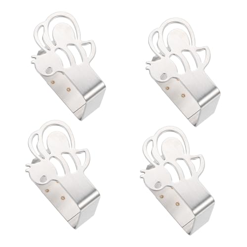 TOGEVAL 4 Stück Teiliges Edelstahl Tischdeckenklammern mit Rutschfestem Bienen Design Verstärkte Halter für Outdoor und Indoor Zuverlässige Fixierung von Tischdecken bei Picknick Party TOGEVAL 4 Stück Teiliges Edelstahl Tischdeckenklammern mit Rutschfestem Bienen Design Verstärkte Halter für Outdoor und Indoor Zuverlässige Fixierung von Tischdecken bei Picknick Party von TOGEVAL