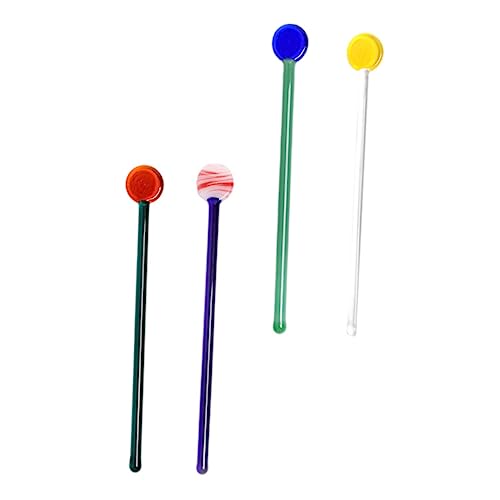 TOGEVAL 4 Stück Teiliges Farbige Transparente Glas dessertlöffel mit Langem Stiel Kreative Eiscremelöffel Langlebige Umweltfreundliche Glaslöffel für Kaffee und Süßspeisen von TOGEVAL