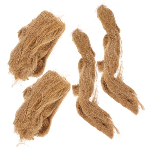 TOGEVAL 4 Stück Teiliges Jute Feueranzünder Natürlicher Langlebiger Camping Feuerstarter Leicht Tragbar für Outdoor Survival Grill Wanderungen und Zelten Praktische Anzündhilfe Robustem von TOGEVAL