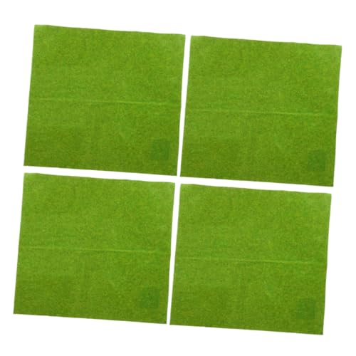 TOGEVAL 4 Stück Teiliges Künstlicher Grasmatten Leicht Zuschneidbarer Rasenteppich für Sandtisch Realistische Modellbau Deko Vielseitig für DIY Bastelprojekte und Architekturmodelle von TOGEVAL