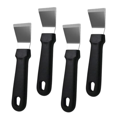 TOGEVAL 4 Stück Teiliges Reinigungs Schaber aus Edelstahl Kratzfeste Öl und Farbabstreifer für Haushalt Rutschfeste Griffe Kompakt für Glas Wand Teppich und Küchenreinigung von TOGEVAL