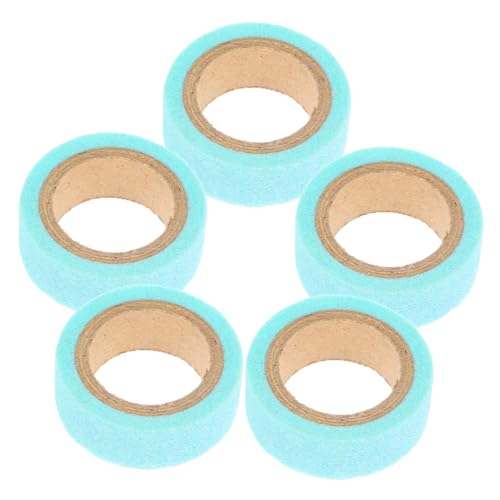 TOGEVAL 5 Rollen Washi Tape Glitter Klebeband Dekoratives DIY Papier Klebeband für Journaling Scrapbooking Planer Handbuch Dekoration Leicht Abziehbar Vielseitig Einsetzbar von TOGEVAL