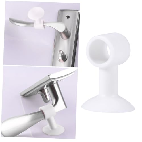 TOGEVAL 5 Stück Silikon Türpuffer Weiß Kollisions Türschutz Polster Saugnapf Türknauf Stoßdämpfer für Holz Glas und Metalltüren ohne Bohren von TOGEVAL