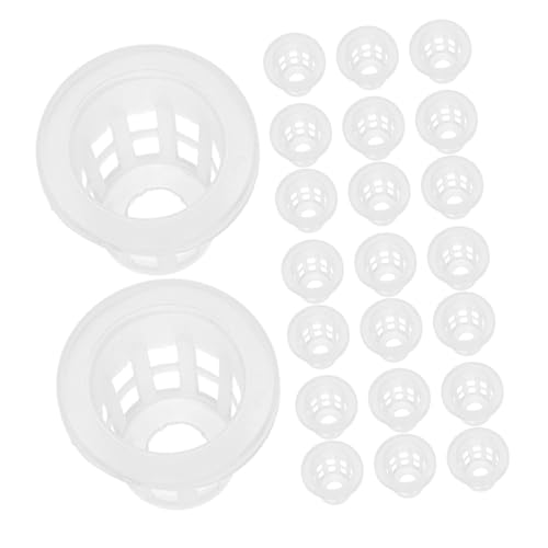 TOGEVAL 50 Stück Hydroponische Netztöpfe Pflanzkörbe Transparente Kleine Orchideentöpfe Wurzelkontrolle Wiederverwendbare Schlitznetz Pflanzbecher für Balkon und von TOGEVAL