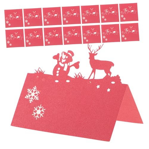 TOGEVAL 50 Stück Teiliges Weihnachts Tischkarten mit Cutout Rentier und Schneemann Papierbasierte Tischdeko für Sitzordnung Vielseitige Platzkarten für Weihnachtsfeier Einfache Handhabung TOGEVAL 50 Stück Teiliges Weihnachts Tischkarten mit Cutout Rentier und Schneemann Papierbasierte Tischdeko für Sitzordnung Vielseitige Platzkarten für Weihnachtsfeier Einfache Handhabung von TOGEVAL