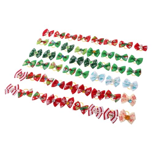 TOGEVAL 50 Stück Weihnachts Hundehaarschleifen mit Gummiband Leichte Langlebige Haarschleifen für Kleine Hunde und Welpen Modisches Haustier Haaraccessoire für Festliche und TOGEVAL 50 Stück Weihnachts Hundehaarschleifen mit Gummiband Leichte Langlebige Haarschleifen für Kleine Hunde und Welpen Modisches Haustier Haaraccessoire für Festliche und von TOGEVAL