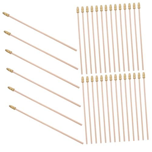 TOGEVAL 50 Stück handgekurbelter Fahnenmast Laternenpfahl Craft Flag Ploe Kleiner Fahnenmast UTV-Fahnenmast Miniatur-Fahnenmaststäbe handgeführte Flaggenstöcke Handfahnenstange Holz Beige von TOGEVAL