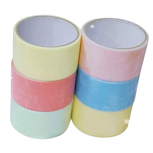 TOGEVAL 6 Rollen Farbiges Hochfestes Klebeband Stressabbau DIY Klebebänder für Zuhause Büro Reise Einfach zu Bedienen Buntes Dekompressionstape mit Sicherem Kunststoffmaterial von TOGEVAL