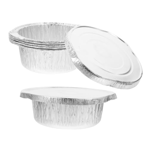 TOGEVAL 6 Stück Einwegtöpfe runde Folienpfanne Multifunktionstopf Alufolientopf mit Deckel Folienpfanne mit großem Fassungsvermögen Kochfolientopf backen Folie pfanne Aluminiumfolie Silber TOGEVAL 6 Stück Einwegtöpfe runde Folienpfanne Multifunktionstopf Alufolientopf mit Deckel Folienpfanne mit großem Fassungsvermögen Kochfolientopf backen Folie pfanne Aluminiumfolie Silber von TOGEVAL