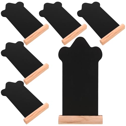 TOGEVAL 6 Stück Holz-kreidetafel-schilder – Mini-doppelseitige, Löschbare Nachrichtentafeln Für Partys, Restaurants, Hotels Oder, Tisch-kreidetafel Für Menüs von TOGEVAL