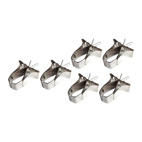 TOGEVAL 6 Stück Teiliges Edelstahl Obst Gemüseclips Multifunktionale Futterklammern für Vogelkäfige Wiederverwendbare Haushaltsclips zur Sicheren Befestigung von Vogelfutter Langlebig und von TOGEVAL