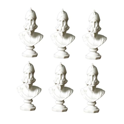 TOGEVAL 6 Stück Teiliges Miniatur Athena Göttin Skulpturen aus Hochwertigem Harz Filigrane Griechische Statue Dekoration für Tisch Regal und Raum Weißes Kunsthandwerk Ornament von TOGEVAL
