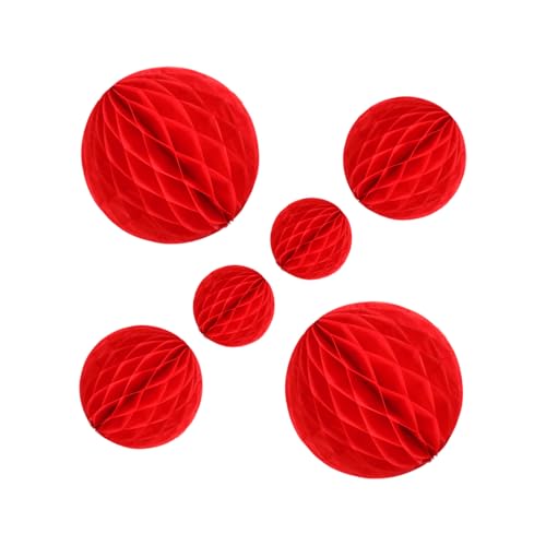 TOGEVAL 6 Stück Teiliges Rotes Papier Honeycomb Ball Dekorative Hängedekoration für Neujahr Valentinstag Hochzeit Frühlingsfest Einfache Installation Lebendige Partyatmosphäre TOGEVAL 6 Stück Teiliges Rotes Papier Honeycomb Ball Dekorative Hängedekoration für Neujahr Valentinstag Hochzeit Frühlingsfest Einfache Installation Lebendige Partyatmosphäre von TOGEVAL