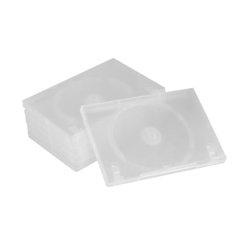 TOGEVAL 6 Stück Teiliges Transparentes CD aufbewahrungsbox mit Einsteckhülle Große Kapazität Einzelnes Disc Design Tragbar für Heimkino und Einfache Organisation von TOGEVAL