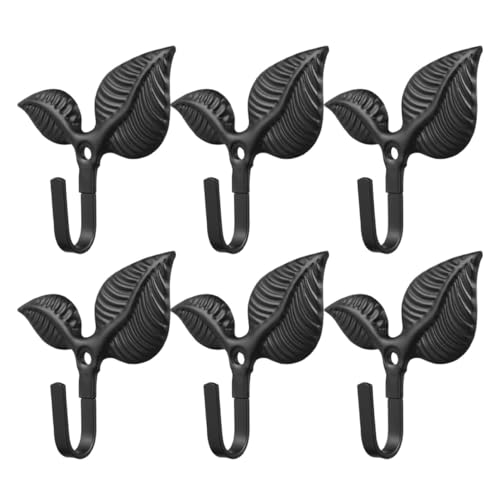 TOGEVAL 6 Stück Vintage Wandhaken aus Robustem Eisen mit Einzigartigem Baumblatt design Einsetzbar zum Aufhängen von Mänteln Taschen Schals für Zuhause Büro und Hotel von TOGEVAL
