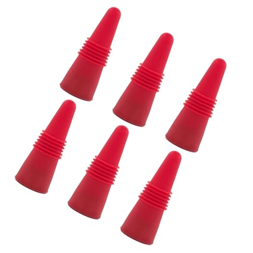 TOGEVAL 6 Stück Weinkorken Stopper rostfrei wiederverwendbar Weinretter Weinverschlüsse für Weinflaschen luftdicht Auslaufsicherer Weinstopfen aus Silikon Flaschendeckel für Weinglas rot TOGEVAL 6 Stück Weinkorken Stopper rostfrei wiederverwendbar Weinretter Weinverschlüsse für Weinflaschen luftdicht Auslaufsicherer Weinstopfen aus Silikon Flaschendeckel für Weinglas rot von TOGEVAL