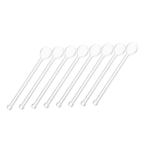 TOGEVAL 8 Stück Teiliges Glas Dessertlöffel Transparent Langer Griff Stabiles Rührbesteck Für Kaffee Saft und Desserts Vielseitige Glaslöffel Für Bar und Haushalt von TOGEVAL