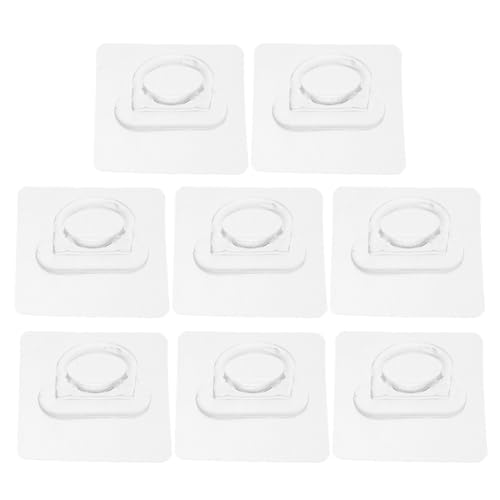 TOGEVAL 8 Stück Teiliges Runde Selbstklebende Haken für Dusche Bad Wand ohne Bohren Vielseitiger Sprühflaschenhalter Transparenter Organizer für Shampoo Duschgel Aufbewahrung von TOGEVAL
