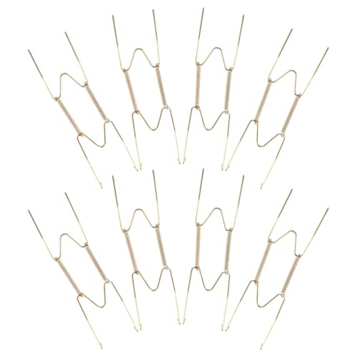 TOGEVAL 8 Stück Teiliges Tellerhalter Unsichtbare Wandhaken mit Federndem Design Einfache Montage Dekorative Plattenhalter für Küche Esszimmer und Wohnzimmer Goldfarben von TOGEVAL