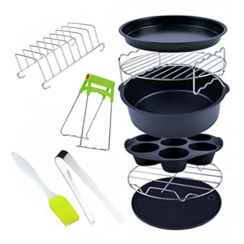 TOGEVAL 9 Stück Teiliges Air Fryer Zubehörset Lebensmittelechter Antihaft Kuchenform und Vielseitige Backformen Spülmaschinenfest Geeignet für Heißluftfritteusen für Zufällige Farbe TOGEVAL 9 Stück Teiliges Air Fryer Zubehörset Lebensmittelechter Antihaft Kuchenform und Vielseitige Backformen Spülmaschinenfest Geeignet für Heißluftfritteusen für Zufällige Farbe von TOGEVAL
