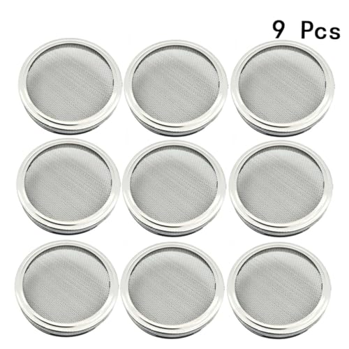 TOGEVAL 9 Stück Teiliges Edelstahl Sprouting Lids für Weithals Einmachgläser Feinmaschiges Siebdeckel zum Keimen Abgießen Geeignet für Bio Pflanzen Küchenanwendung Rostfrei Sicher und TOGEVAL 9 Stück Teiliges Edelstahl Sprouting Lids für Weithals Einmachgläser Feinmaschiges Siebdeckel zum Keimen Abgießen Geeignet für Bio Pflanzen Küchenanwendung Rostfrei Sicher und von TOGEVAL