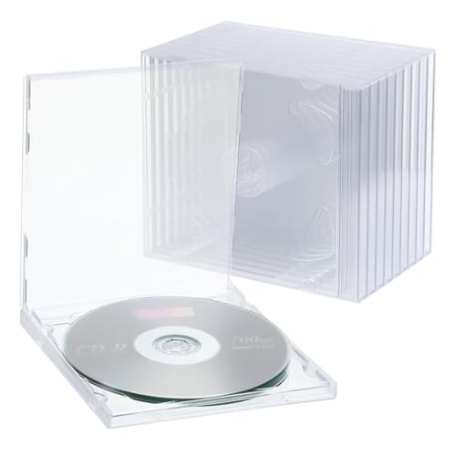 TOGEVAL 9 Stück Teiliges Transparente CD Boxen aus Robustem Doppeltes Design zur Sicheren Aufbewahrung und Schutz von und DVDs Leicht und Tragbar für Reisen Auto und Zuhause von TOGEVAL