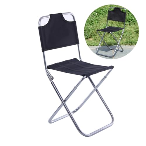 TOGEVAL Aluminium Klappstuhl mit Rückenlehne Faltbarer Angelhocker Leichter Outdoor Campingstuhl aus Robustem Aluminiumlegierung Tragbar für Angeln Wandern Reisen Schwarz Silber TOGEVAL Aluminium Klappstuhl mit Rückenlehne Faltbarer Angelhocker Leichter Outdoor Campingstuhl aus Robustem Aluminiumlegierung Tragbar für Angeln Wandern Reisen Schwarz Silber von TOGEVAL