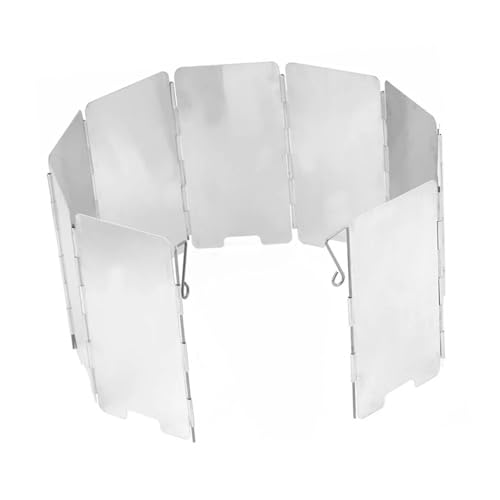 TOGEVAL Aluminiumlegierung Windschutz für Campingkocher Faltbar mit Steckverschluss Windschutzscheibe für Outdoor Grill und Camping Küche mit Tragetasche TOGEVAL Aluminiumlegierung Windschutz für Campingkocher Faltbar mit Steckverschluss Windschutzscheibe für Outdoor Grill und Camping Küche mit Tragetasche von TOGEVAL