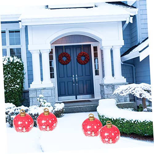 TOGEVAL Aufblasbare Weihnachtskugel Wetterfeste PVC Deko für Garten und Innenbereich Rote Santa Weihnachtsdekoration für Party und Fest Einfach zu Verwenden Vielseitig Hängend oder von TOGEVAL