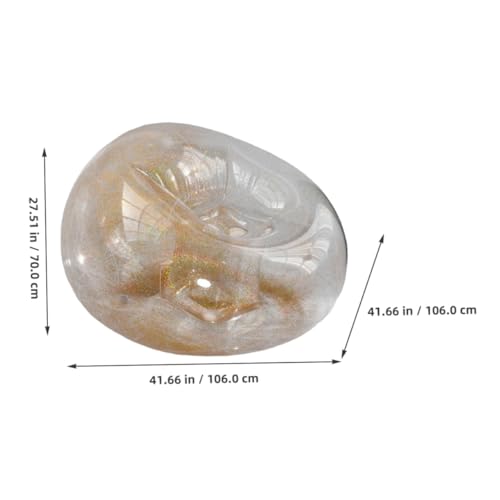 TOGEVAL Aufblasbarer Goldglitzer Sitzsack mit Luftpumpe Tragbarer Lounge Sessel für Innen und Außen Bequemer Stabiler Hocker für Wohnzimmer Balkon Camping und Entspannung von TOGEVAL