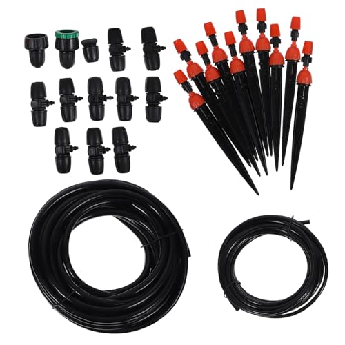 TOGEVAL Automatisches Bewässerungssystem Garten Micro Sprayer Bewässerungsschlauch mit Timer Einstellbare Wasserzerstäubung für Pflanzen Terrasse Hochbeet DIY von TOGEVAL