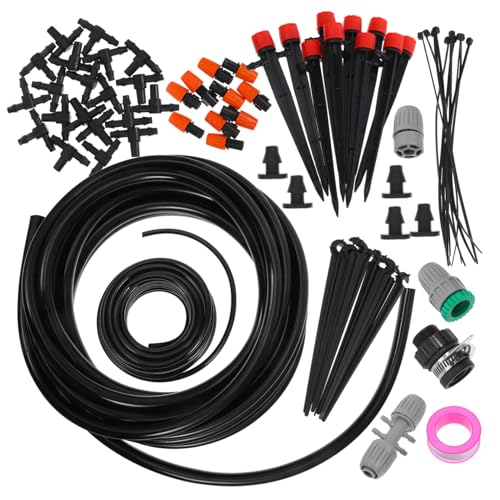 TOGEVAL Automatisches Tropfbewässerungssystem Schläuche mit Sprühdüsen und Tropfern Vielseitiges Garten Bewässerungskit für Topfpflanzen und Blumen Langlebig und Installieren von TOGEVAL