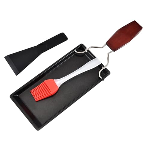 TOGEVAL Bbq Grillpfanne aus Robustem Metall Antihaftbeschichtet Korrosionsbeständig mit Erhöhtem Rand für Einfaches Wenden Vielseitig für Steak Gemüse Fisch und Burger für Outdoor grill von TOGEVAL
