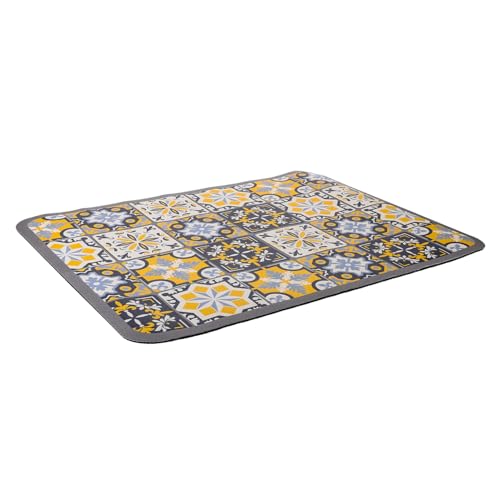 TOGEVAL Bohemia Style Küchenabtropfmatte aus Saugfähigem Kieselgur Schnell Trocknend Multifunktionale Abtropfunterlage für Spüle und Theke Pflegeleicht Langlebig Wasserabsorbierend von TOGEVAL