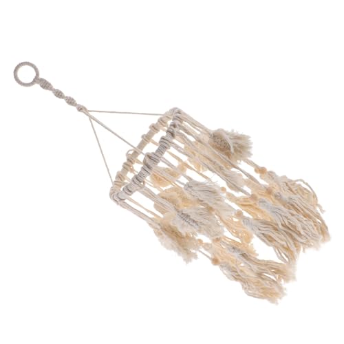 TOGEVAL Boho Makramee Lampenschirm mit Langen Fransen Handgewebter Baumwollfaden Stilvolle Deckenlampe Dekoration für Wohnzimmer Schlafzimmer Hotel Langlebiges Ethno Design TOGEVAL Boho Makramee Lampenschirm mit Langen Fransen Handgewebter Baumwollfaden Stilvolle Deckenlampe Dekoration für Wohnzimmer Schlafzimmer Hotel Langlebiges Ethno Design von TOGEVAL