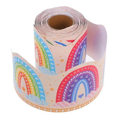 TOGEVAL Bunte Klassenzimmer Pinnwand Bordüre Regenbogenmuster mit Herzen und Punkten Flexible Papierrolle für Dekorative Tafeln Stabile Dicke Pastell Bordüre für Schul und Bürodekoration TOGEVAL Bunte Klassenzimmer Pinnwand Bordüre Regenbogenmuster mit Herzen und Punkten Flexible Papierrolle für Dekorative Tafeln Stabile Dicke Pastell Bordüre für Schul und Bürodekoration von TOGEVAL