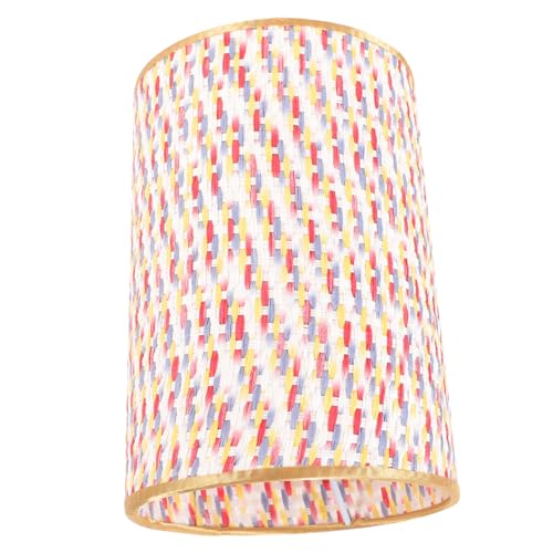 TOGEVAL Bunter Lampenschirm Tischlampe Ersatzschirm Geflochtene Leuchtenabdeckung Schlafzimmer Hotel Wohnzimmer Dekoration Langlebig Robust von TOGEVAL