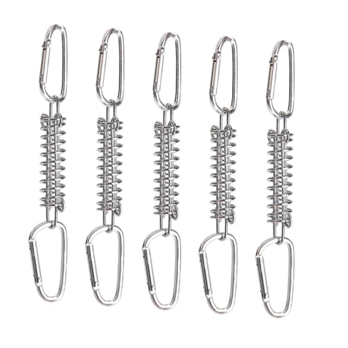 TOGEVAL Camping Stahl Zeltseil Spanner mit Federhaken Winddämpfer für Strand und Starkwind Rostfrei Flexibel Kompakt und Langlebig Geeignet für Outdoor Zeltabspannungen von TOGEVAL
