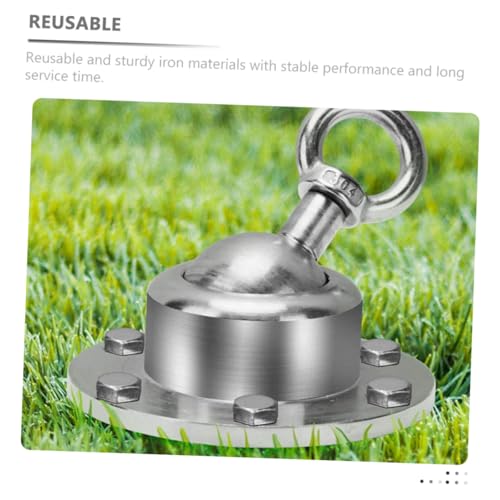 TOGEVAL Drehbarer Hundebodenanker aus Robustem Eisen Wetterfester Outdoor Hundepfahl mit Handgriff Stabile Befestigung für Schleppleine im Garten Strand Camping mit Erdspießen von TOGEVAL