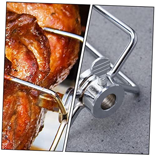 TOGEVAL Edelstahl Bbq Fleischgabel Rotisserie Spießgabel mit Verstellbarer Feststellschraube Langlebig Spülmaschinenfest Klammer für Sicheres Grillen Am Gasgrill und Drehspieß für TOGEVAL Edelstahl Bbq Fleischgabel Rotisserie Spießgabel mit Verstellbarer Feststellschraube Langlebig Spülmaschinenfest Klammer für Sicheres Grillen Am Gasgrill und Drehspieß für von TOGEVAL