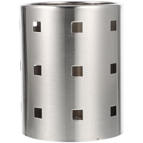 TOGEVAL Edelstahl Besteckhalter mit Abtropflöchern Praktischer Haushalts chopstick Löffelhalter für Küche Robuste Aufbewahrungsbox Mittlere Einfache Küchenorganisation von TOGEVAL