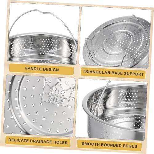 TOGEVAL Edelstahl Dämpfeinsatz Dampfgarer Einsatz Reiskocher Einsatz Gemüse Dämpfer Dampfkörbchen für Kochtopf Dim Sum Eier Dünsten von TOGEVAL