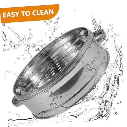 TOGEVAL Edelstahl Dampfgarer mit Ohr Langlebiger Dampfkorb für Zuhause Praktischer Dampfeinsatz mit Isoliergriff und Schnellem Dampfablass für Küchen und Dämpfen von Speisen von TOGEVAL