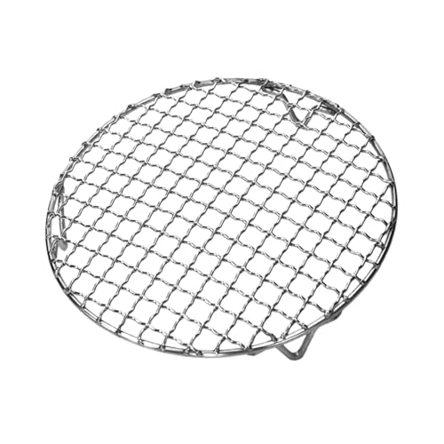 TOGEVAL Edelstahl Grillrost mit Füßen Rund Bbq Grillnetz Hitzebeständig Wiederverwendbar Antihaft Multi Purpose Grillzubehör für Picknick und Outdoor Barbecue von TOGEVAL