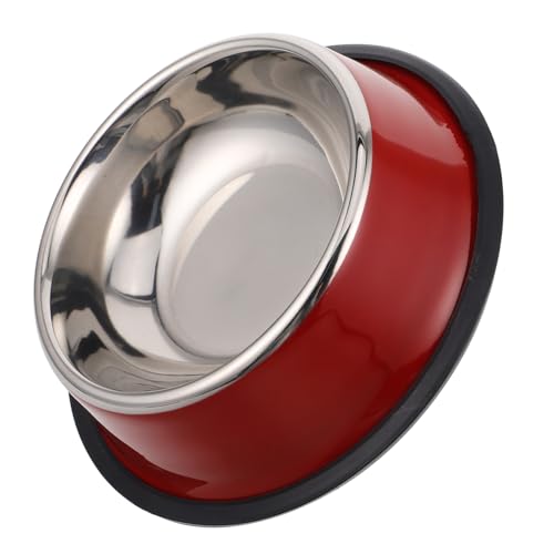 TOGEVAL Edelstahl Hund Katzen Futternapf rutschfest Poliert Robustes Futterbecken Haustier Schale Rot Haustierbedarf von TOGEVAL