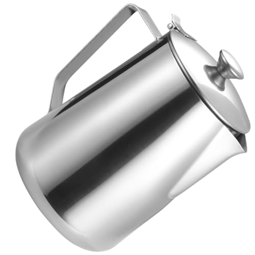 TOGEVAL Edelstahl Milchaufschäumer Kännchen mit Deckel Spitz Zulaufend für Latte Art Ergonomischer Griff Vielseitig Einsetzbar für Espresso Cappuccino Milchaufschäumen zu Hause und TOGEVAL Edelstahl Milchaufschäumer Kännchen mit Deckel Spitz Zulaufend für Latte Art Ergonomischer Griff Vielseitig Einsetzbar für Espresso Cappuccino Milchaufschäumen zu Hause und von TOGEVAL