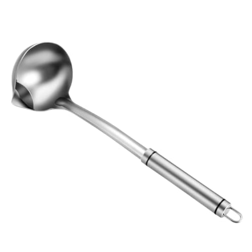 TOGEVAL Edelstahl Ölfilterlöffel Suppenfettabschöpfer Fetttrenner Schöpflöffel mit Griff Küchenhelfer für Suppen und Soßen Zuhause Restaurant Silber TOGEVAL Edelstahl Ölfilterlöffel Suppenfettabschöpfer Fetttrenner Schöpflöffel mit Griff Küchenhelfer für Suppen und Soßen Zuhause Restaurant Silber von TOGEVAL