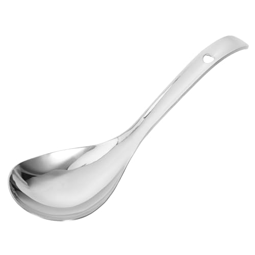 TOGEVAL Edelstahl Reislöffel Premium Nicht Verformbar Antihaftbeschichtet Multifunktional Für Küche Reis Suppe Porridge Servierlöffel von TOGEVAL