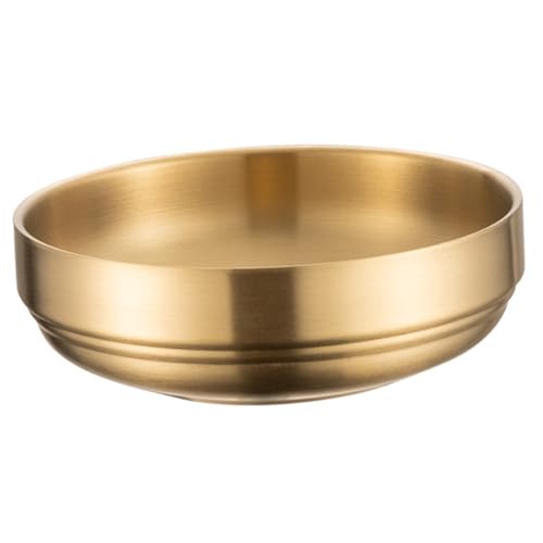 TOGEVAL Edelstahl Sauce Dish Goldfarbene Doppelschichtige Koreanische Dip Schale Runde Gewürzschale mit Glatten Kanten Hitzebeständig Rostfrei Spülmaschinengeeignet für Zuhause und TOGEVAL Edelstahl Sauce Dish Goldfarbene Doppelschichtige Koreanische Dip Schale Runde Gewürzschale mit Glatten Kanten Hitzebeständig Rostfrei Spülmaschinengeeignet für Zuhause und von TOGEVAL