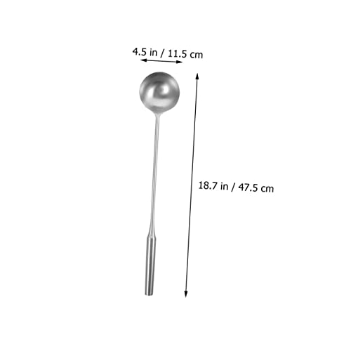 TOGEVAL Edelstahl Schöpflöffel mit Langem Griff Rostfrei Stabil und Vielseitig Einsetzbar für Suppe Wok und Wasser Ergonomisch Geformt für Küche Restaurant und Kantine von TOGEVAL
